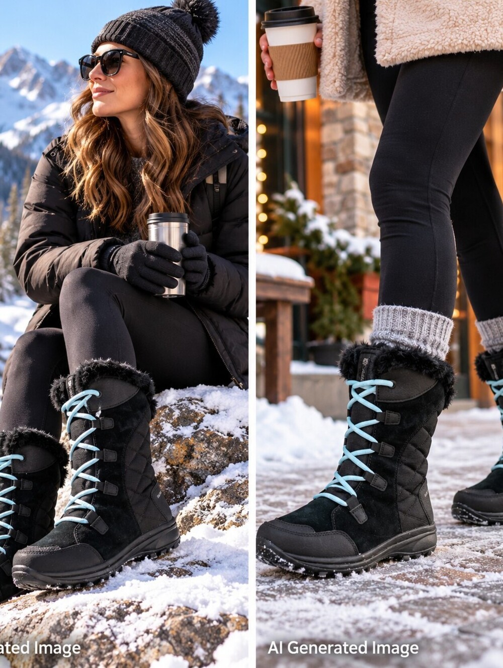 Columbia Ice Maiden II Waterproof Snow Boots Women 8 Black 200g Insulated NWT